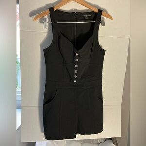 Guess Black Sleeveless Zip-Back Romper